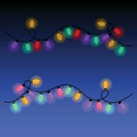 Navidad luces cuerda vector vistoso neón luces