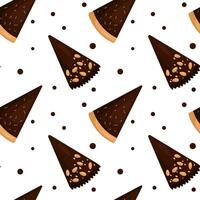 Vector pattern with chocolate cake pieces