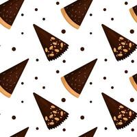 Vector pattern with chocolate cake pieces