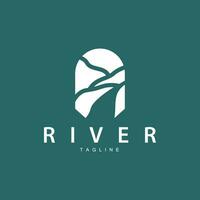 River Logo Vector River Bank Mountain Design Agriculture Symbol Illustration