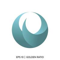 golden ratio circle waves template, golden ratio circle waves elements vector