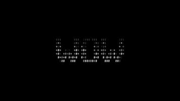 Wow ascii animation loop on black background. Ascii code art symbols typewriter in and out effect with looped motion. video
