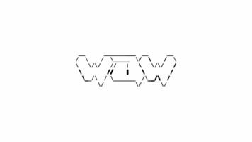 Wow ascii animation loop on white background. Ascii code art symbols typewriter in and out effect with looped motion. video