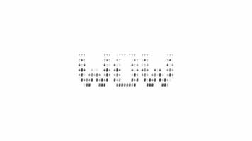Beeindruckend ASCII Animation auf Weiß Hintergrund. ASCII Kunst Code Symbole mit leuchtenden und glänzend funkelt bewirken Hintergrund. attraktiv Beachtung Werbeaktion. video
