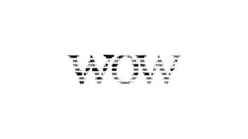 Uau ascii animação em branco fundo. ascii arte código símbolos com brilhando e cintilante brilhos efeito pano de fundo. atraente atenção promo. video