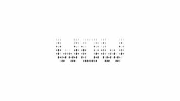 Beeindruckend ASCII Animation Schleife auf Weiß Hintergrund. ASCII Code Kunst Symbole Schreibmaschine im und aus bewirken mit geloopt Bewegung. video