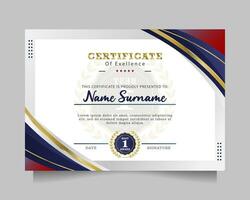 modern certificate of exellence template vector