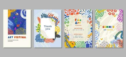 Set of abstract creative universal artistic templates. For poster  card  invitation  flyer  cover  banner  placard  brochure and other vector