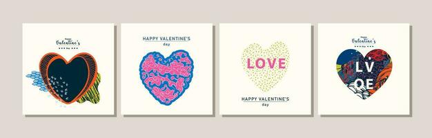 Elegant Happy Valentine's day Card Collection vector