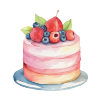 acquerello dolce torta dolce illustrazione clipart pittura design png