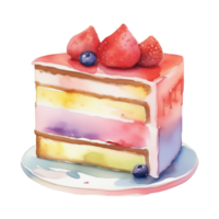 Watercolor Sweet Cake Dessert Illustration Clipart Painting Design png