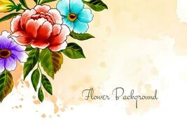 Modern Beautiful watercolor flower design background vector