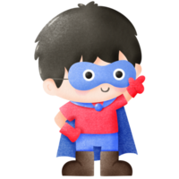 Cute superhero red mask boy png