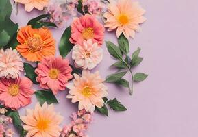 AI generated Beautiful flowers for background Free Photo, Valentine's day concept with copy space photo