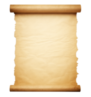 Old paper parchment isolated on transparent background png