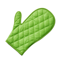 Green quilted oven mitt isolated on transparent background png