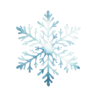 AI generated Watercolor Snowflakes, Delicate Winter Art on isolated background png