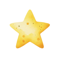 AI generated Yellow Star Watercolor Illustration, Artistic Bright Design png