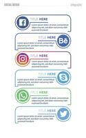 Social media infographic template modern frames vector