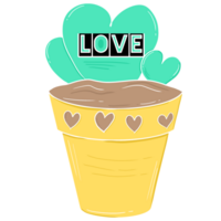 green heart shaped cactus in a plant pot png