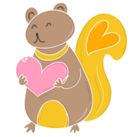Karikatur braun Eichhörnchen umarmen Rosa Herz gestalten png
