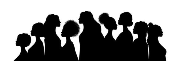 Silhouette of girls. vector