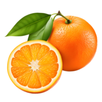 AI generated Fresh Oranges Isolated on Transparent Background png