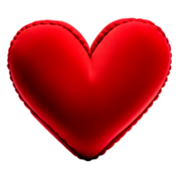 AI generated Red Heart Cushion Isolated on Transparent Background png