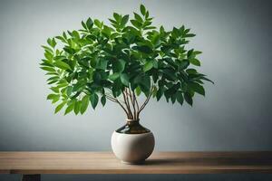 ai generado un en conserva planta en un vaso florero en un mesa foto