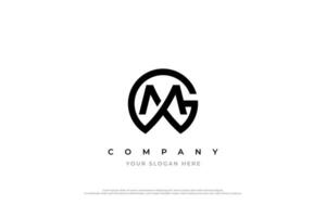 Initial Letter MG Logo or GM Monogram Logo Design Vector