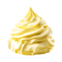 ai generado amarillo azotado crema remolino aislado en transparente antecedentes png