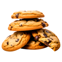 AI generated Chocolate Cookies Isolated on Transparent Background png