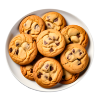 AI generated Plate of Chocolate Cookies Isolated on a Transparent Background png