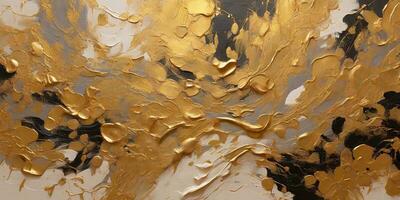 AI generated Background abstact gold painting with gold mix red paint, in the style of color splash. ai generative photo