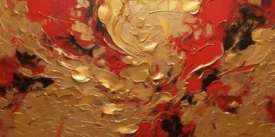 AI generated Background abstact gold painting with gold mix red paint, in the style of color splash. ai generative photo