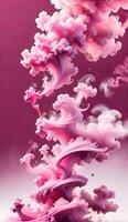 AI generated pink smoke abstact art isolated background. ai generative. photo