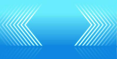 Blue glowing neon arrows abstract tech background vector