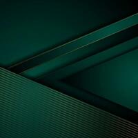 Dark green and golden abstract tech geometric background vector