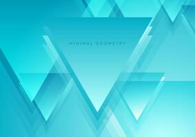 Bright blue geometric tech background with glossy triangles vector