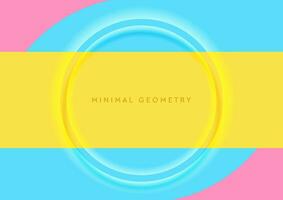 Colorful pastel minimal abstract background with glossy circle vector