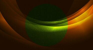 Abstract wavy shiny background with lines and green circle vector