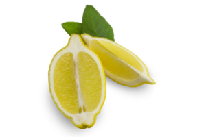 Slices of fresh lemon isolated on a transparent background. png