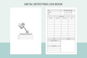 Metal Detecting Log Book Pro Template vector