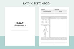 Tattoo Sketchbook Pro Template vector