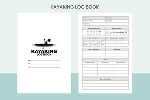 Kayaking Log Book Pro Template vector