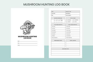 Mushroom Hunting Log Book Pro Template vector