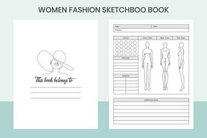 Women Fashion Sketchbook Free Template vector