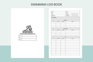 Swimming Log Book Pro Template vector