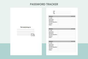 PASSWORD TRACKER Free Template vector