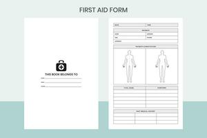 First Aid Form Free Template vector